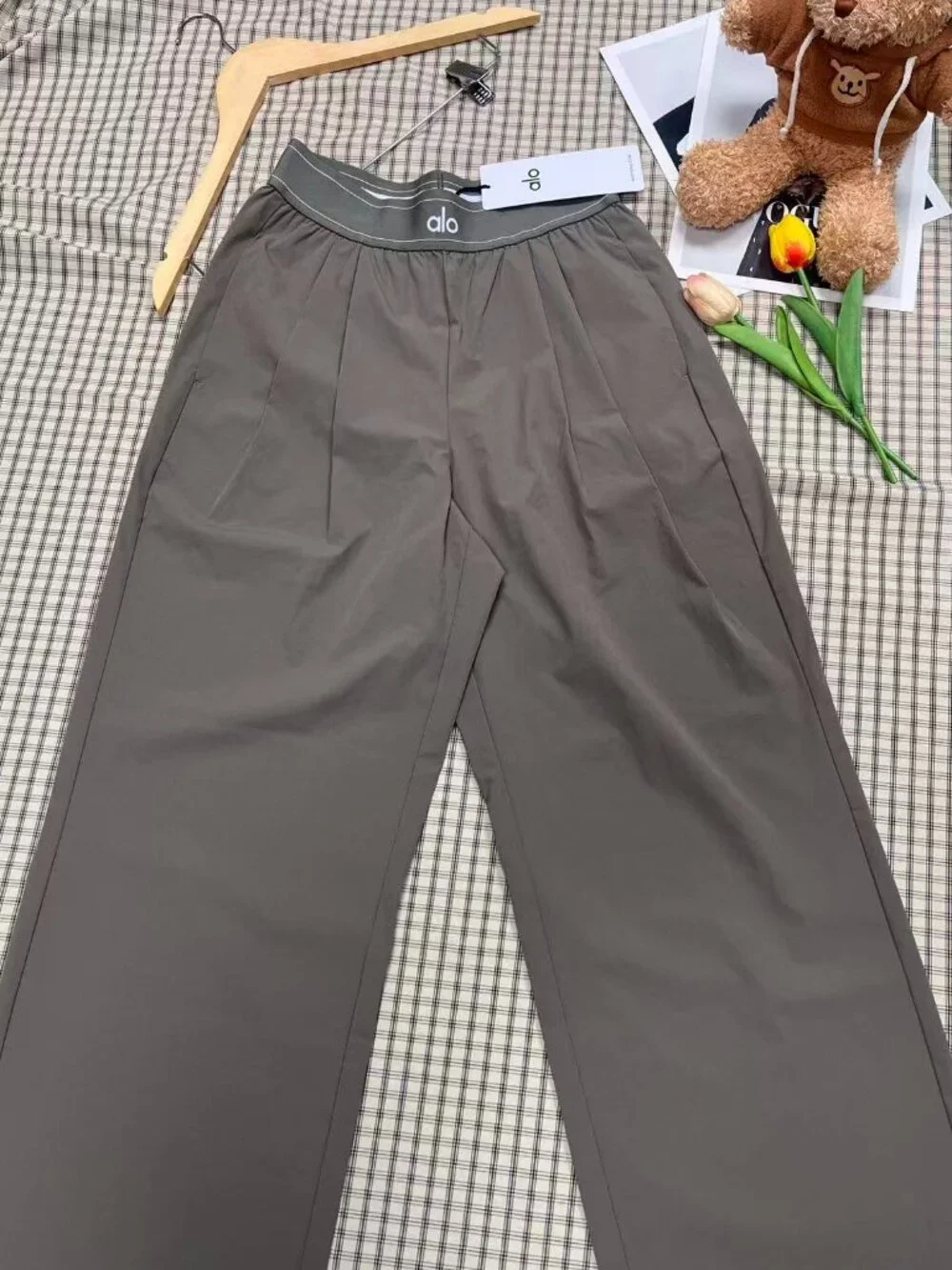 ⛳🥉ALO Yoga Suit Up Trouser Olive （Regular Limited）Elastic wide-leg pants